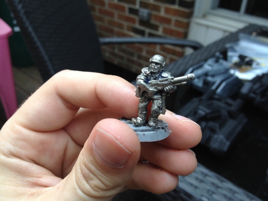 This is an old guardsman from a by-gone era.  I almost like his sculpt the best, to be perfectly honest...